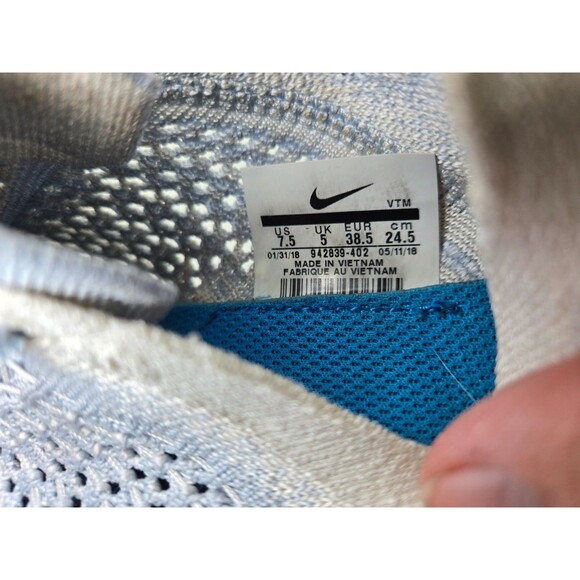 Nike Free RN Flyknit Shoes Women's 7.5 Hydrogen Blue Running Athletic Sneakers - Picture 8 of 8